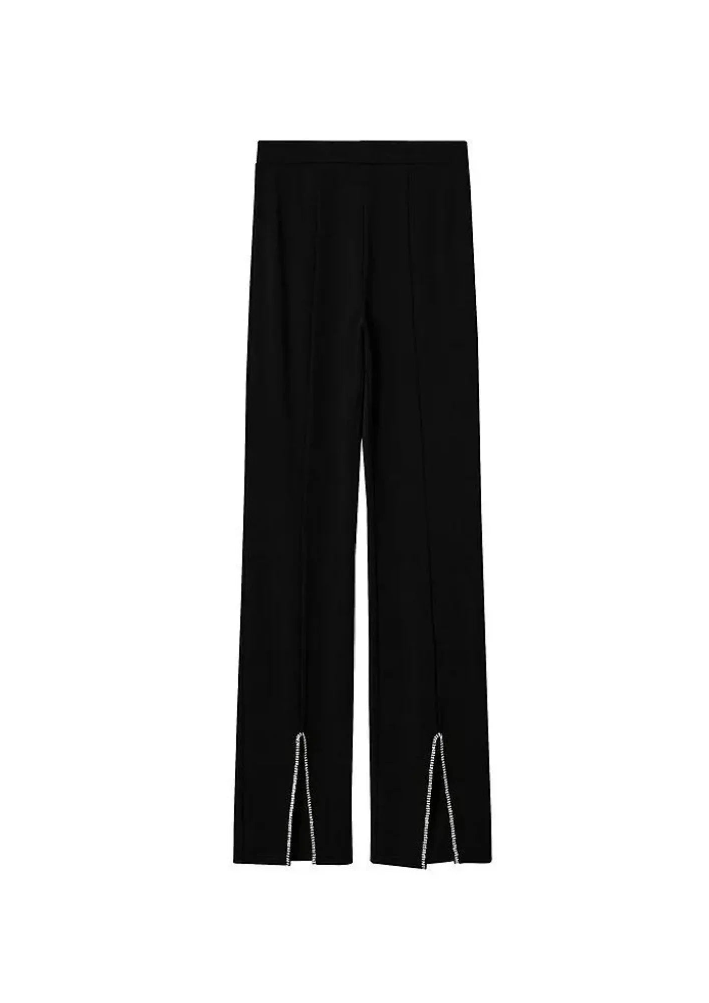 BLACK TROUSERS WITH HEM SLITS Trousers Gym Athletic