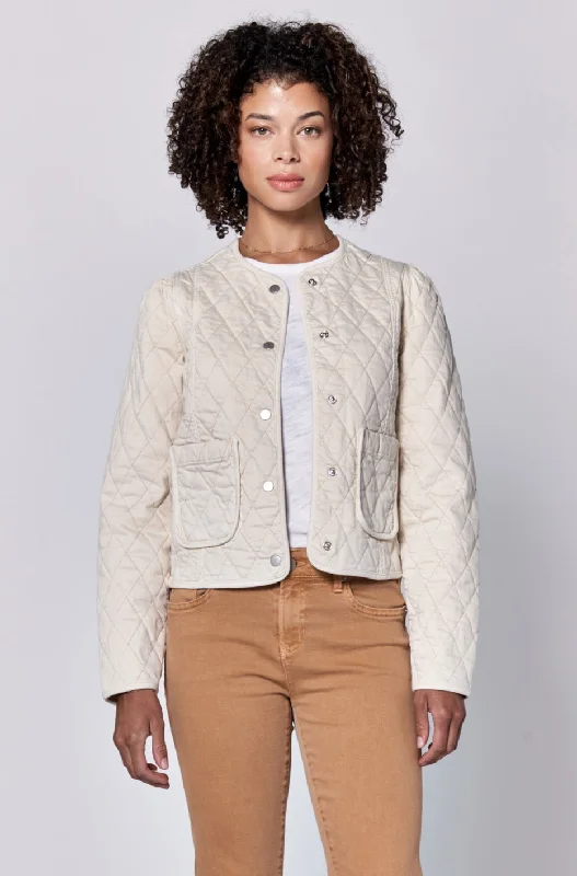 Dear John Kit Quilted Jacket Eggshell Front Pockets Side Pockets Patch Pockets
