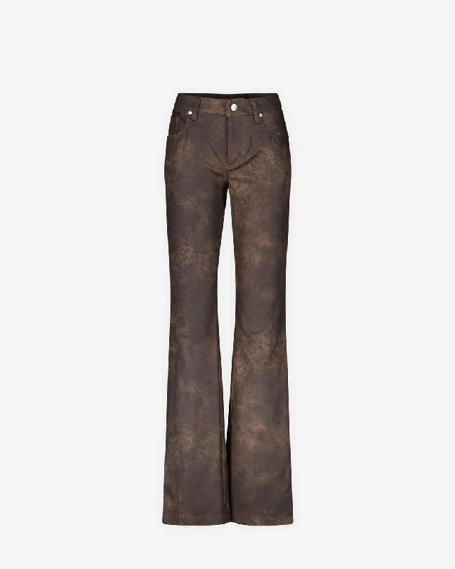 Cracked Faux Leathers Trousers Trousers Velvet Soft