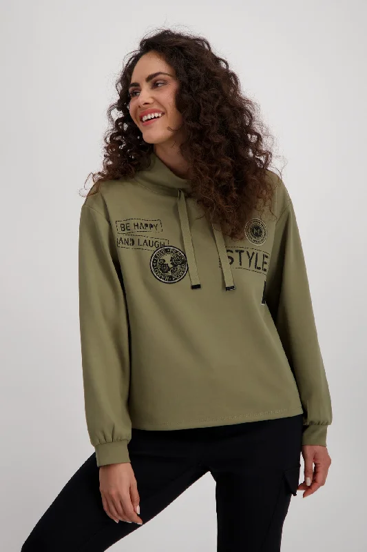 Pullover, green tea Long Bell Sleeve