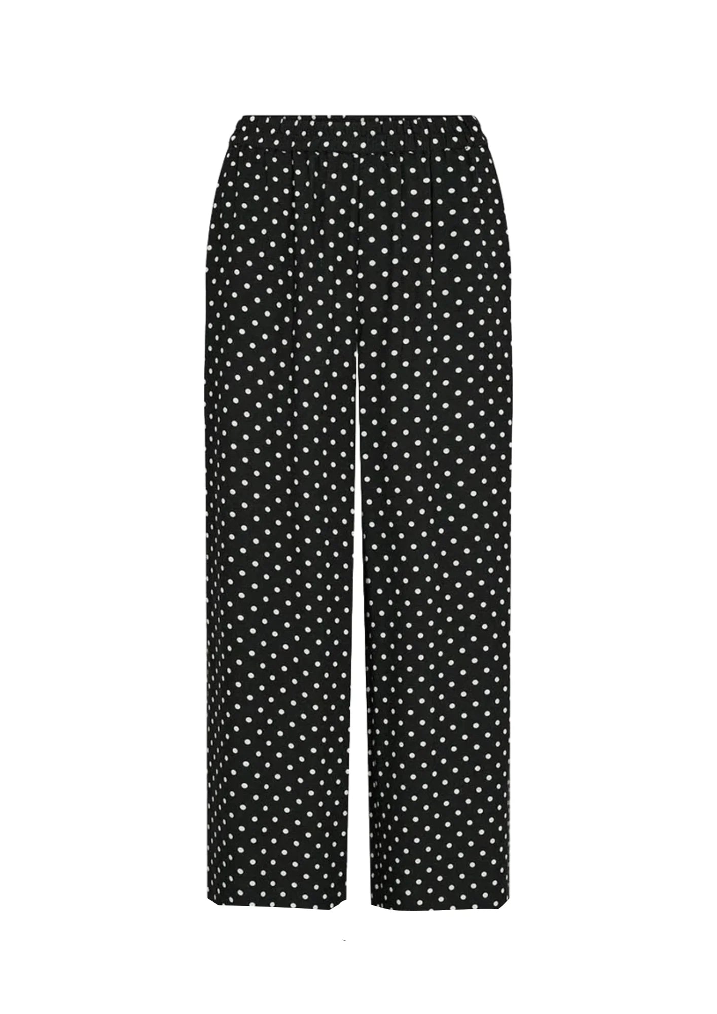 BLACK POLKA-DOT TROUSERS Trousers Lace Delicate