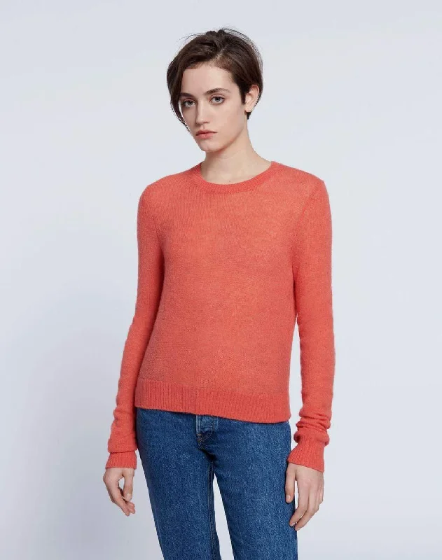 RE/DONE - Shrunken Sweater in Apricot Sorbet Front Pockets Side Pockets Patch Pockets