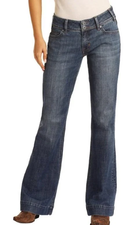 Rock & Roll Ladies Midrise Trouser Jeans Trousers fashionable chic