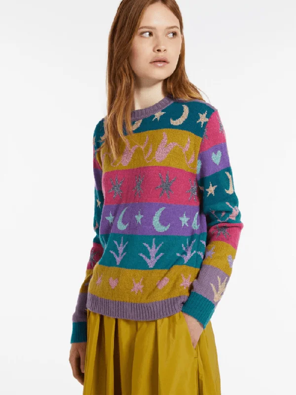 Weekend By Max Mara CERTOSA Jacquard Knit Sweater In Multi 2415361101600 Col 001 Stylish Fashionable Trendy