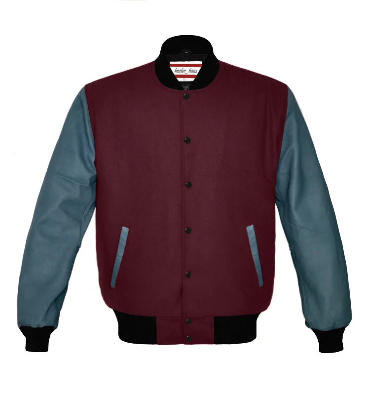 Original American Varsity Real Grey Leather Letterman College Baseball Women Wool Jackets #GYSL-BSTR-BB-BBAND Notch Collar Jacket Peter Pan Collar Jacket Cowl Neck Jacket Original American Varsity Real Grey Leather Letterman College Baseball Women Wool Jackets #GYSL-BSTR-BB-BBAND Notch Collar Jacket Peter Pan Collar Jacket Cowl Neck Jacket