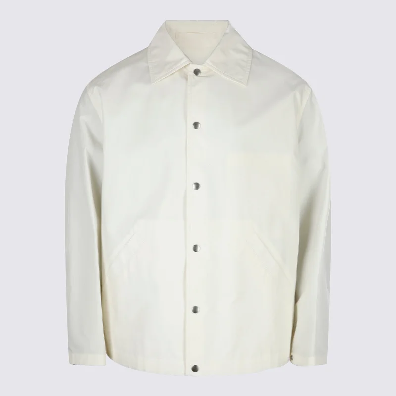Jil Sander Jackets Beige Toggled Jacket Drawstring Jacket Belted Jacket