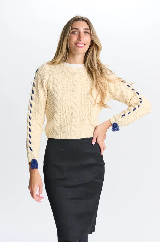 BACK EMBROIDERED SWEATER Cashmere Blend Cotton Blend Poly Blend
