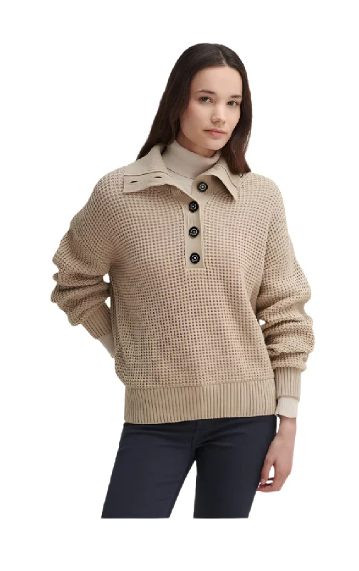 Ws Woodside Knit Sweater Oatmeal Chenille Brocade Lace