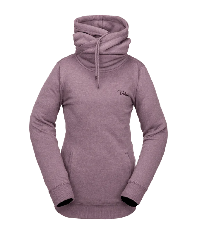 VOLCOM Women's Tower Pullover Fleece Dusty Lavender Short Sleeve Top