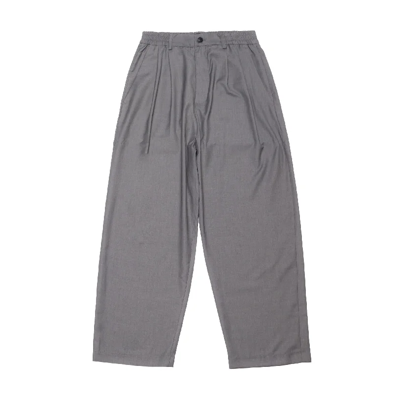 HOMME+ Pleated Loose Trouser Grey Trousers Ceremony Elegant