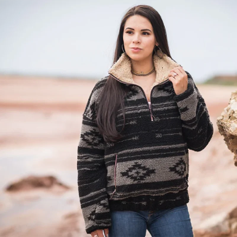 STS Ranchwear Women's Roxie Grey/Black Pullover Open Front Cardigan