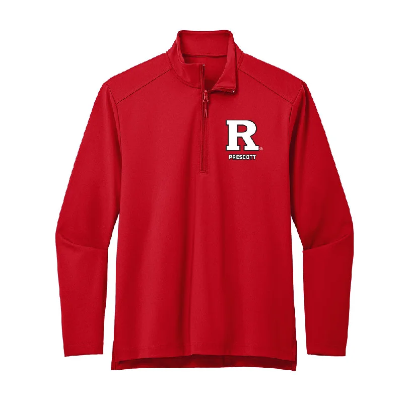 Rutgers - NCAA Women's Track & Field : Olivia Prescott - Premium Quarter Zip Jacket Corduroy Jacket Velvet Jacket Brocade Jacket Rutgers - NCAA Women's Track & Field : Olivia Prescott - Premium Quarter Zip Jacket Corduroy Jacket Velvet Jacket Brocade Jacket