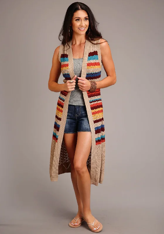 Stetson Sweater Knit Duster Vest Oversized Loose Flowy