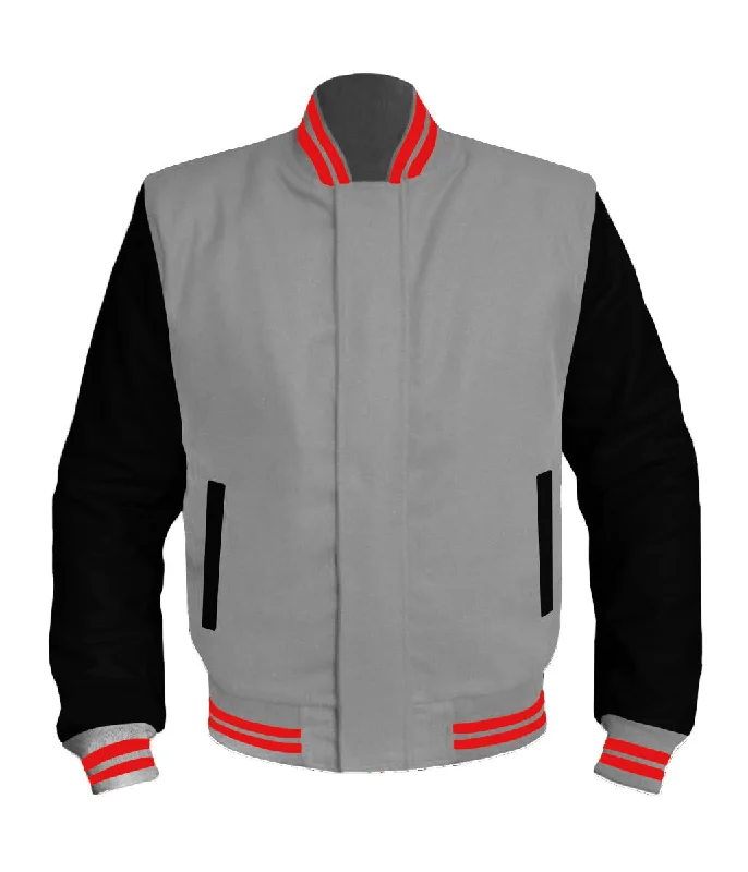Original American Varsity Black Leather Sleeve Letterman College Baseball Women Wool Jackets #BSL-RSTR-BZ Belted Jacket Elasticated Jacket Padded Jacket