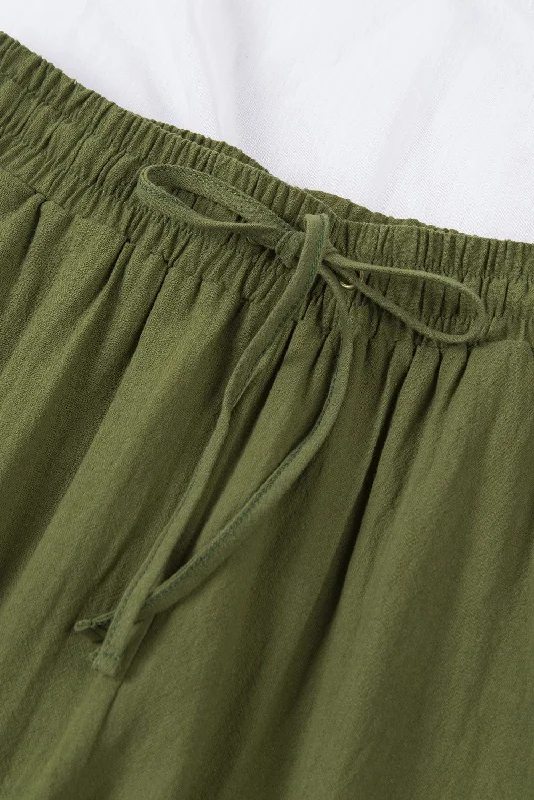Trendy Linen Trousers Trousers Elastic Waist Soft