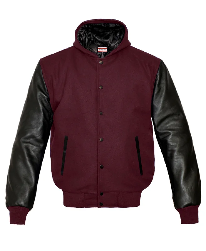 Superb Genuine Black Leather Sleeve Letterman College Varsity Women Wool Hoodie Jackets #BSL-H-BB Elasticated Jacket Padded Jacket Insulated Jacket Superb Genuine Black Leather Sleeve Letterman College Varsity Women Wool Hoodie Jackets #BSL-H-BB Elasticated Jacket Padded Jacket Insulated Jacket