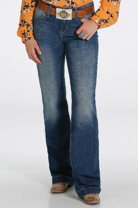 Cruel Denim Women's Hayley Indigo Medium Stone Trouser Jeans Trousers trendy modern