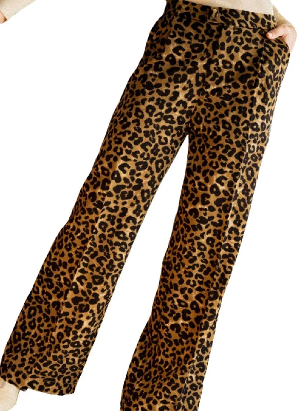 Animal Print Wide Leg Trousers Trousers sophisticated sleek