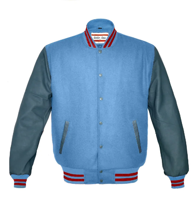 Superb Genuine Grey Leather Sleeve Letterman College Varsity Women Wool Jackets #GYSL-RSTR-GYB Satin Jacket Silk Jacket Chiffon Jacket Superb Genuine Grey Leather Sleeve Letterman College Varsity Women Wool Jackets #GYSL-RSTR-GYB Satin Jacket Silk Jacket Chiffon Jacket