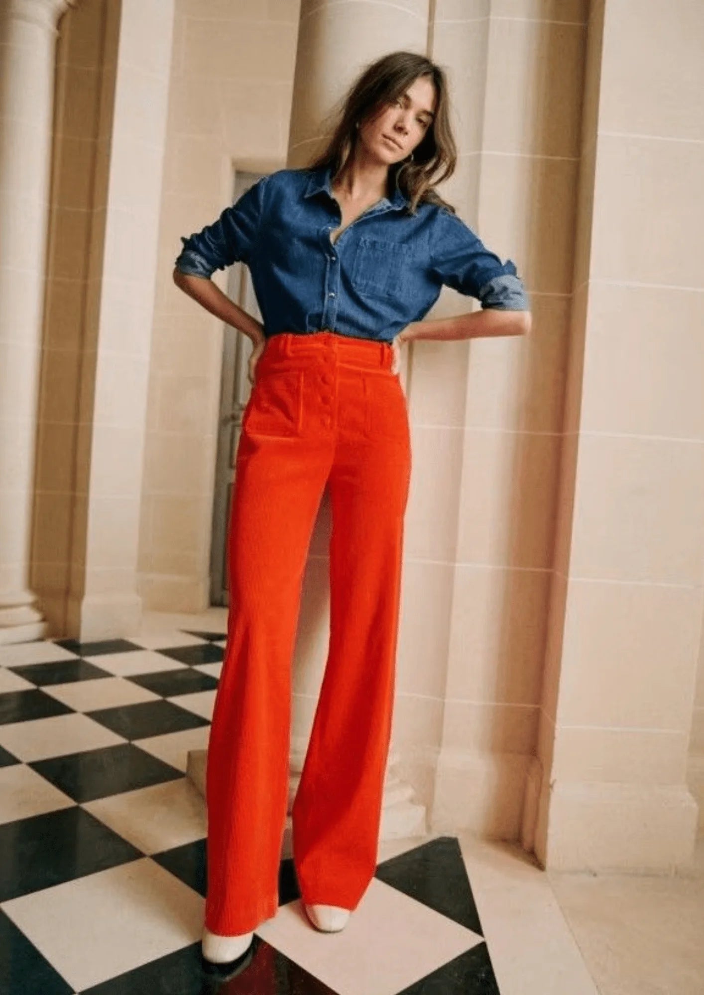 ORANGE CHUCK TROUSERS Trousers Flared Retro