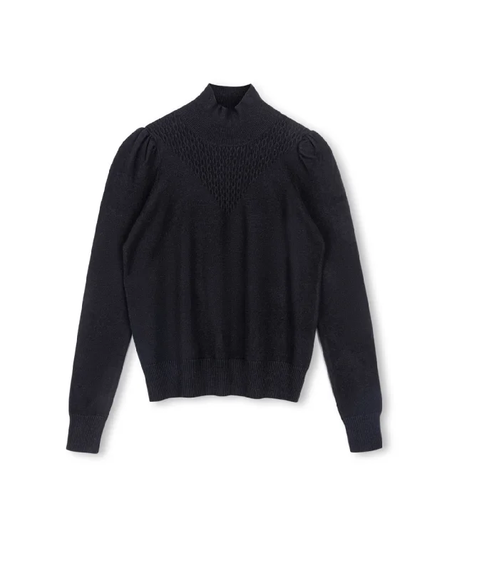 MOCK KNECK DETAILED SWEATER Zippered Buttoned Snapped