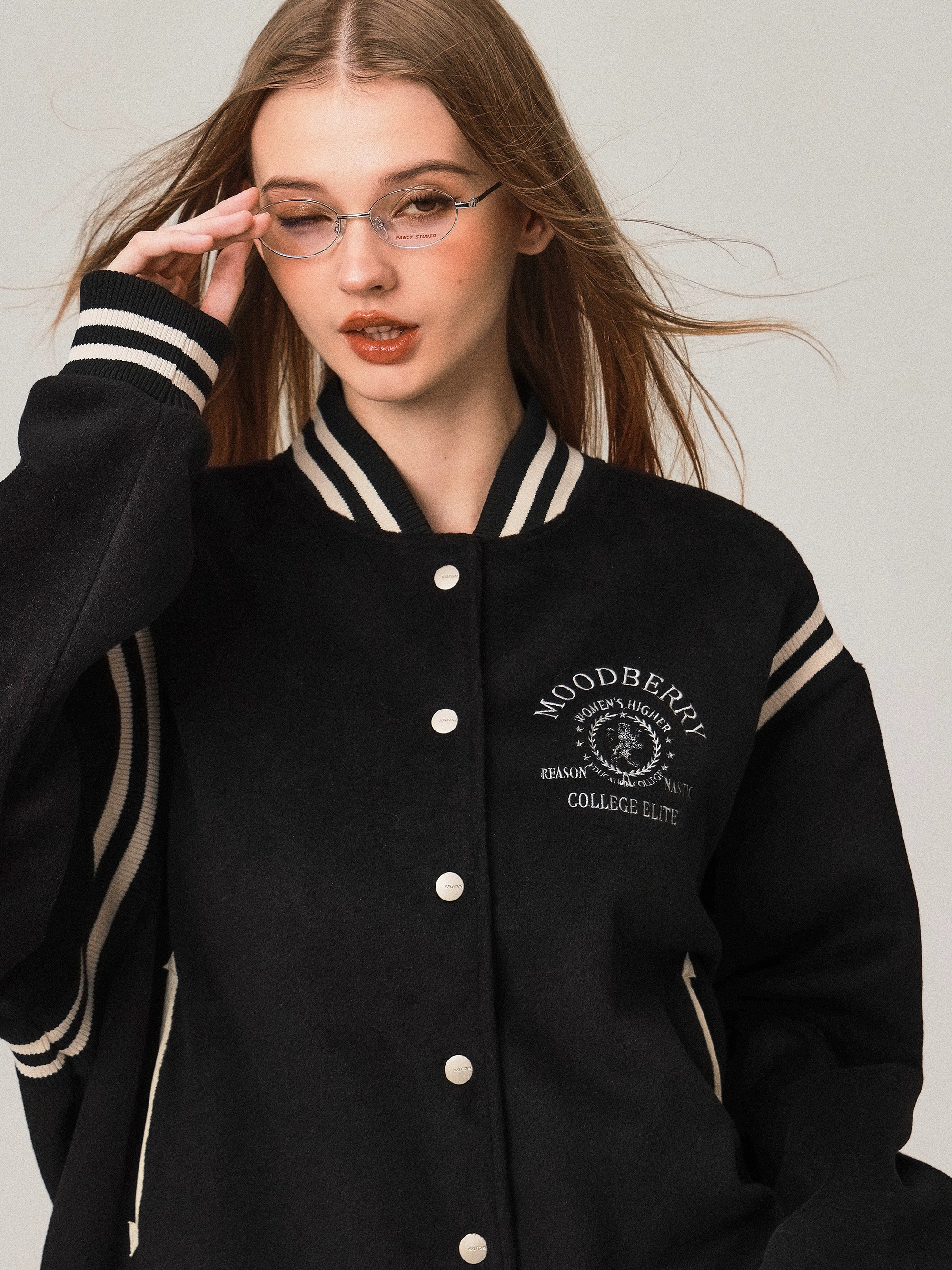 College Style Wool Baseball Jacket Fitted Jacket Loose Jacket Oversized Jacket