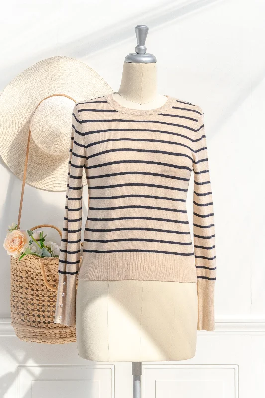 Sur la Plage Striped Sweater Faux Fur Fabric Real Fur Fabric Shearling Fabric