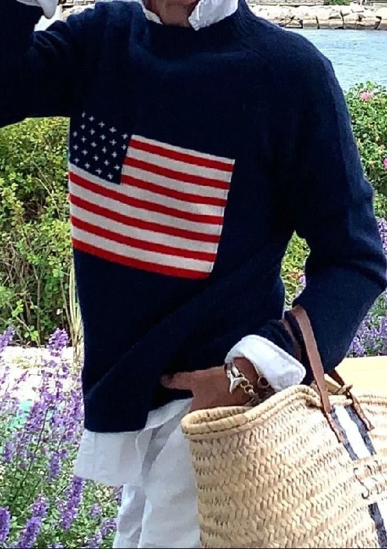 LUXE American Flag Sweater 100% Cashmere Rayon Fabric Velvet Fabric Corduroy Fabric