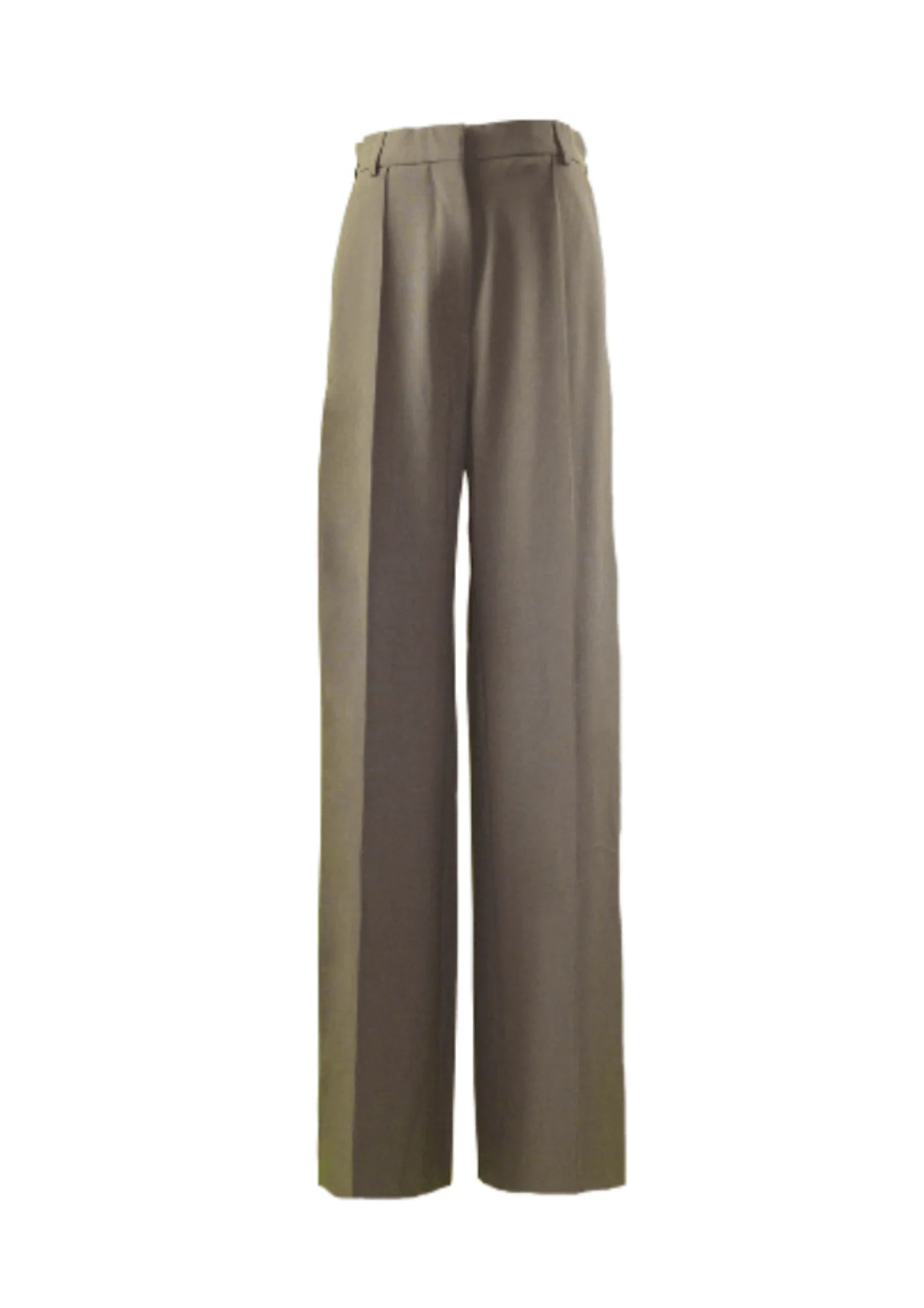 KHAKI STRAIGHT-LEG TROUSERS Trousers sophisticated sleek