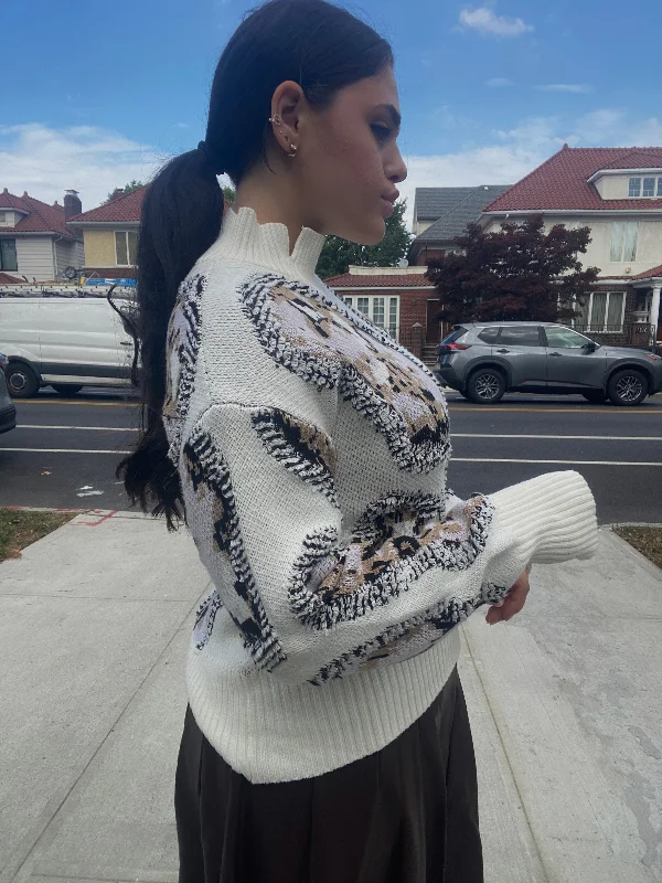 MULTI FLORAL SWEATER Elasticated Padded Insulated