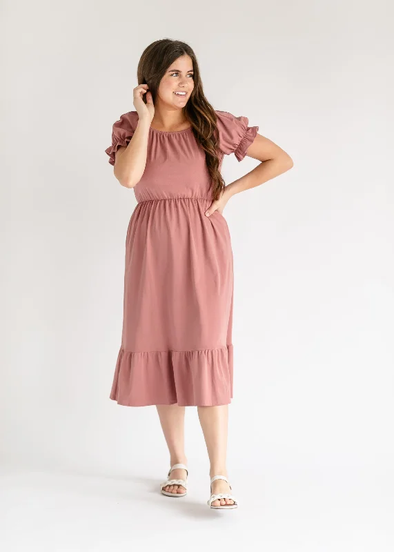 Amy Puff Sleeve Midi Dress - FINAL SALE