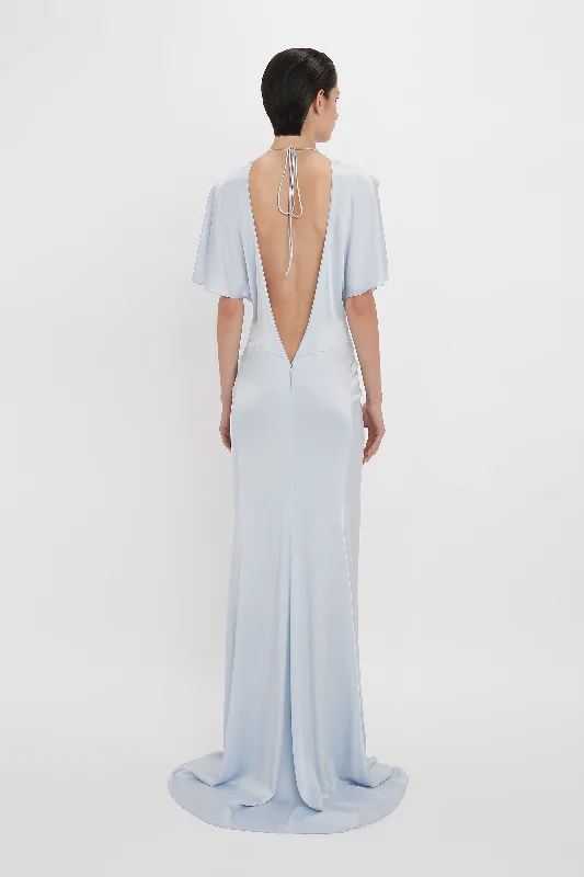 Exclusive Floor-Length Gathered Dress In Ice