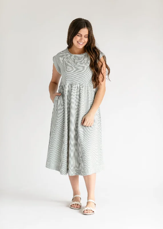 Olivia Striped A-Line Midi Dress - FINAL SALE