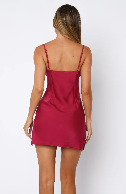 See You In My Mind Mini Dress Raspberry