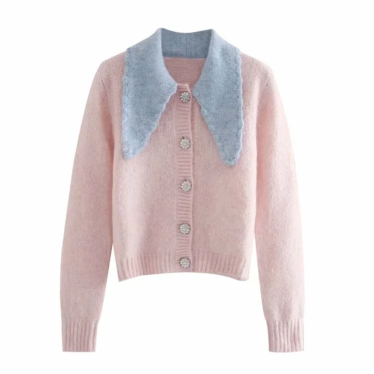 Xiaoxiangfeng sweater short coat female doll collar top  7171