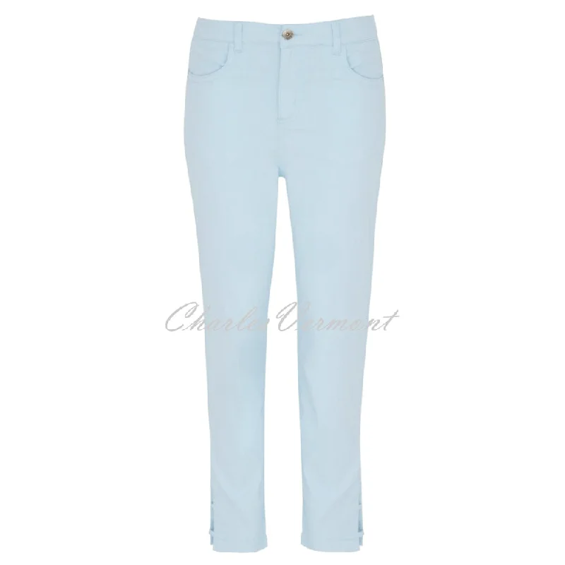 Dolcezza Cropped Jean With Ankle Detail - Style 23202 (Powder Blue)