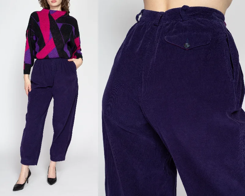 Small 80s Liz Claiborne Purple Corduroy Balloon Pants 26""