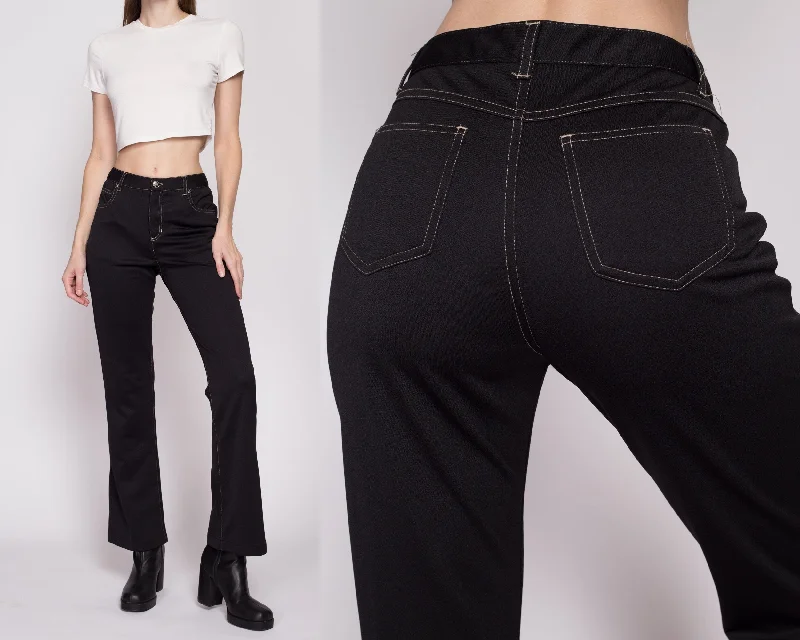 Small Y2K Black Mid Rise Bootcut Pants