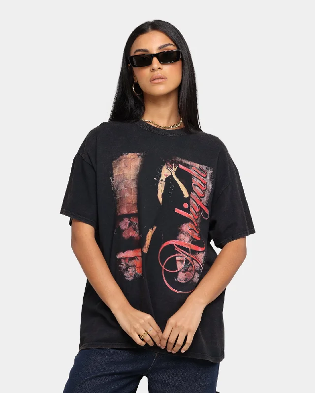 Aaliyah Red Brick Vintage T-Shirt Black Wash