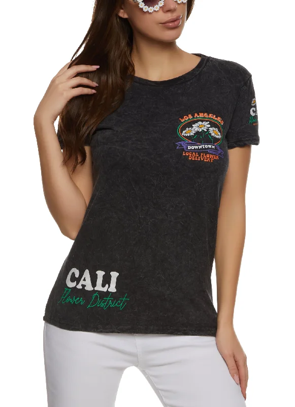 Acid Wash Cali Flower District Graphic Tee