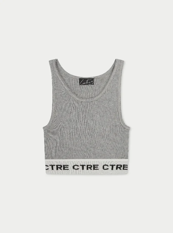 CTRE KNITTED VEST TOP - GREY MARL