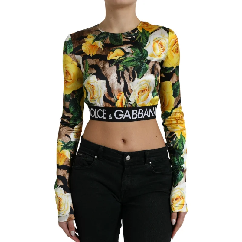 Dolce & Gabbana Elegant Floral Cropped Blouse Top