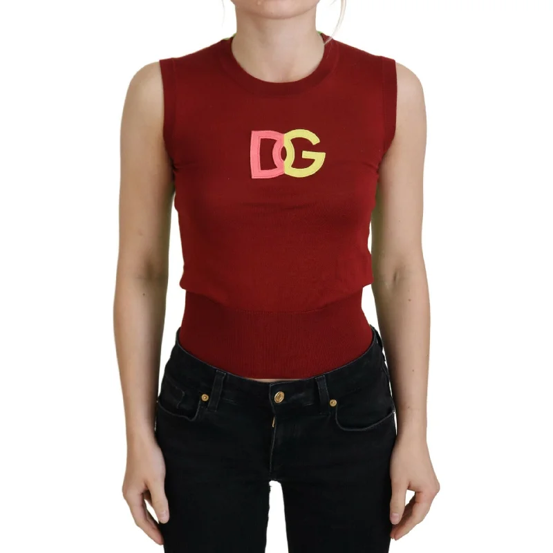 Dolce & Gabbana Elegant Silk Casual Top Red Green