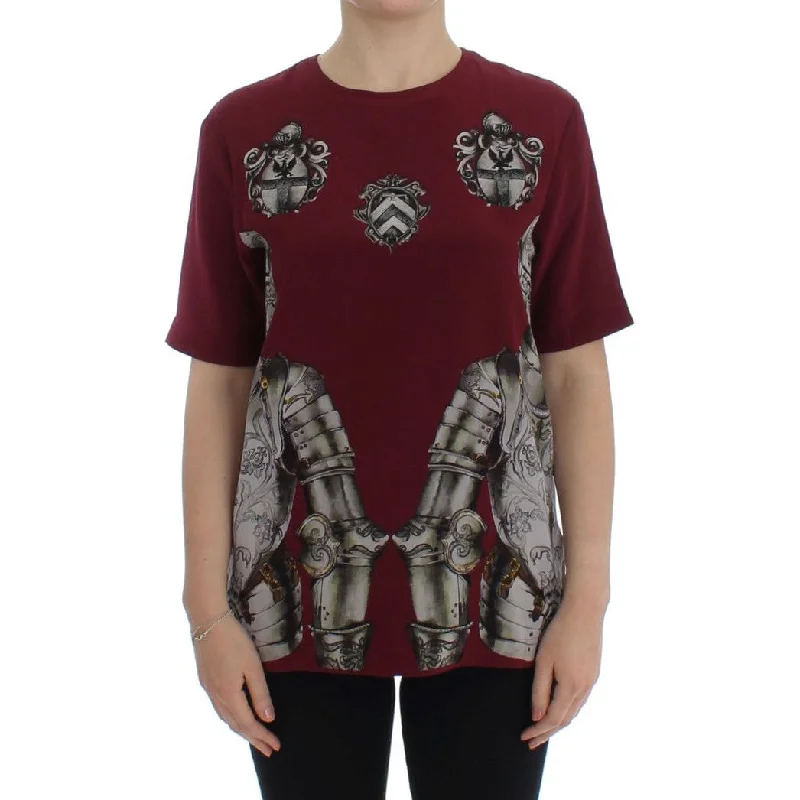 Dolce & Gabbana Enchanted Sicily Silk Blouse with Knight Print