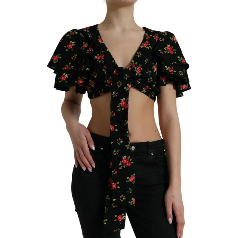 Dolce & Gabbana Floral Print Cropped Top Luxe Fashion