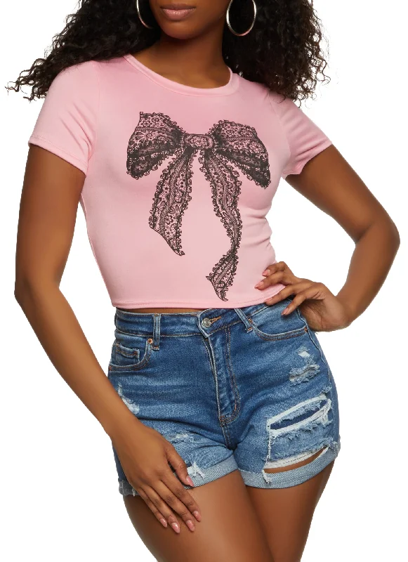 Lace Bow Graphic Tee