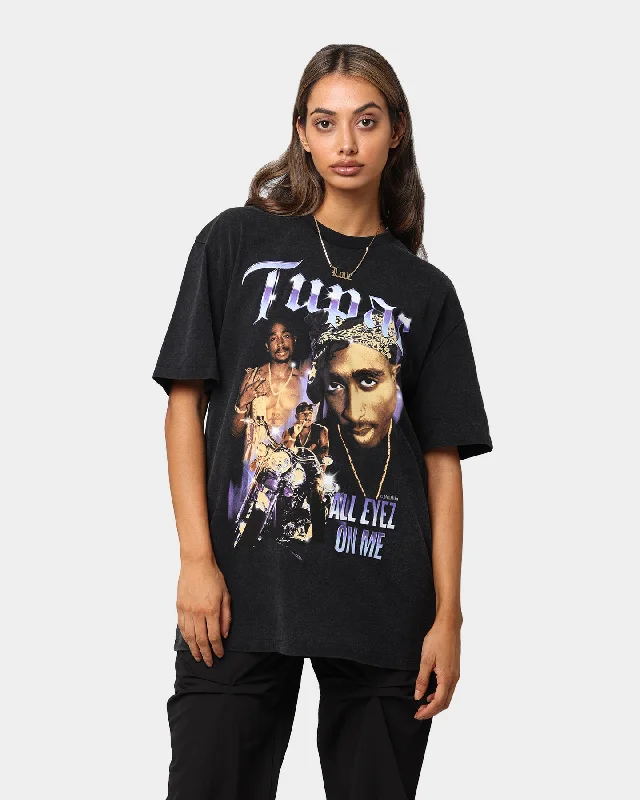 Tupac All Eyez Motorbike Vintage T-Shirt Washed Black