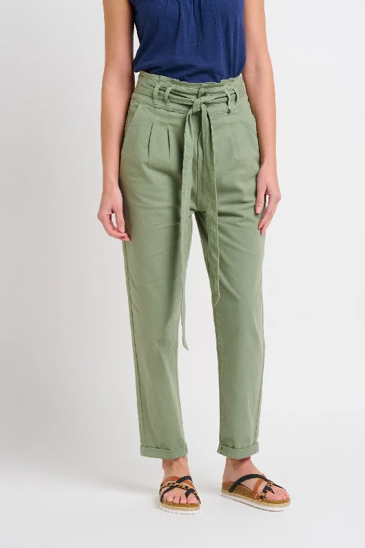 Belted Pleat Front Trousers