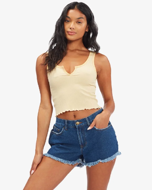 Cruisin Along Denim Shorts - Deep Indigo