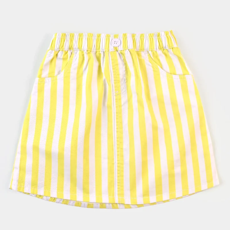 Girls Skirt Woven Yellow Stripes - Yellow Str